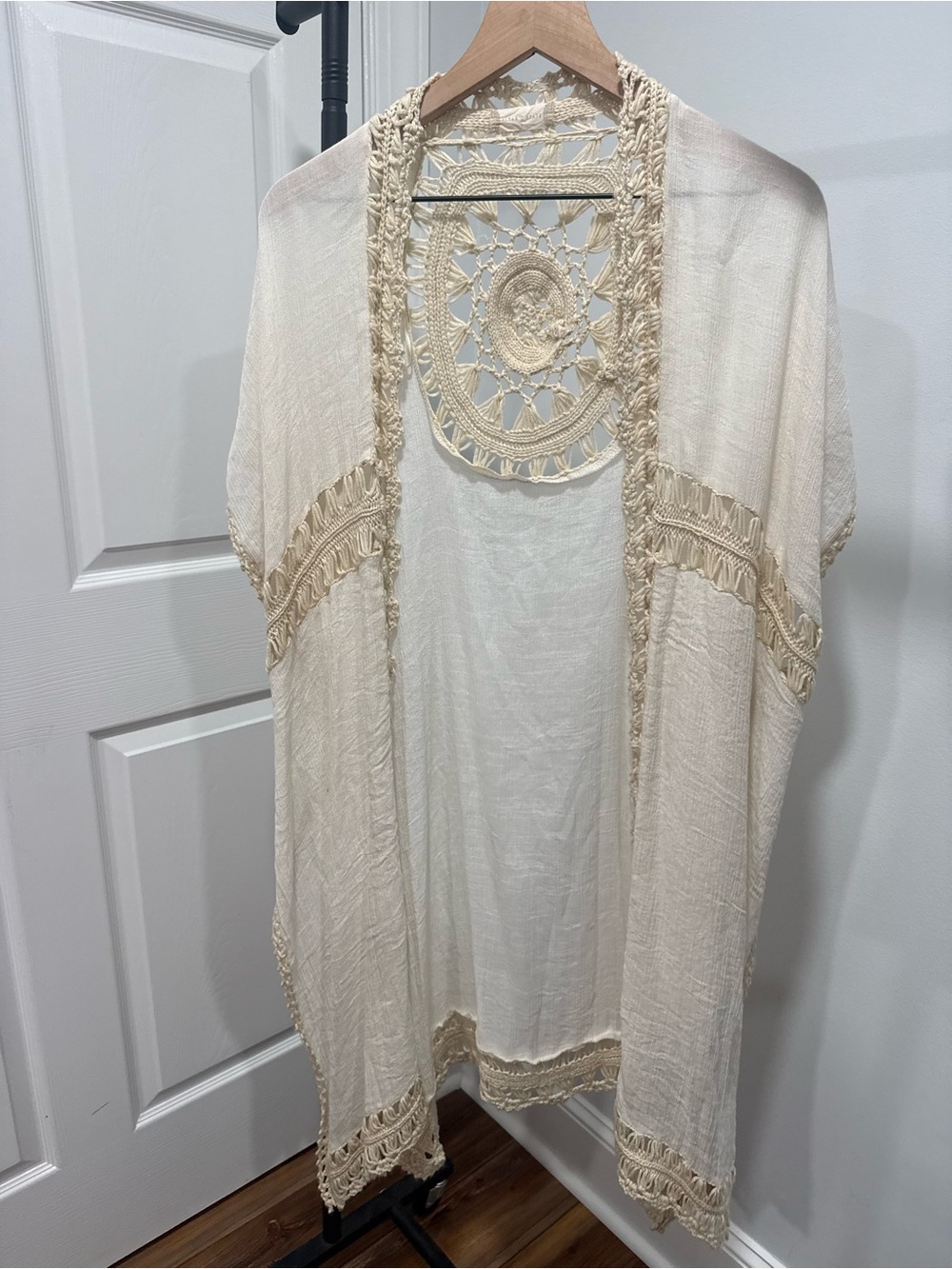 Altard State Cottagecore Womens S Lace Duster Boho Kimono Long Line Cover Up
